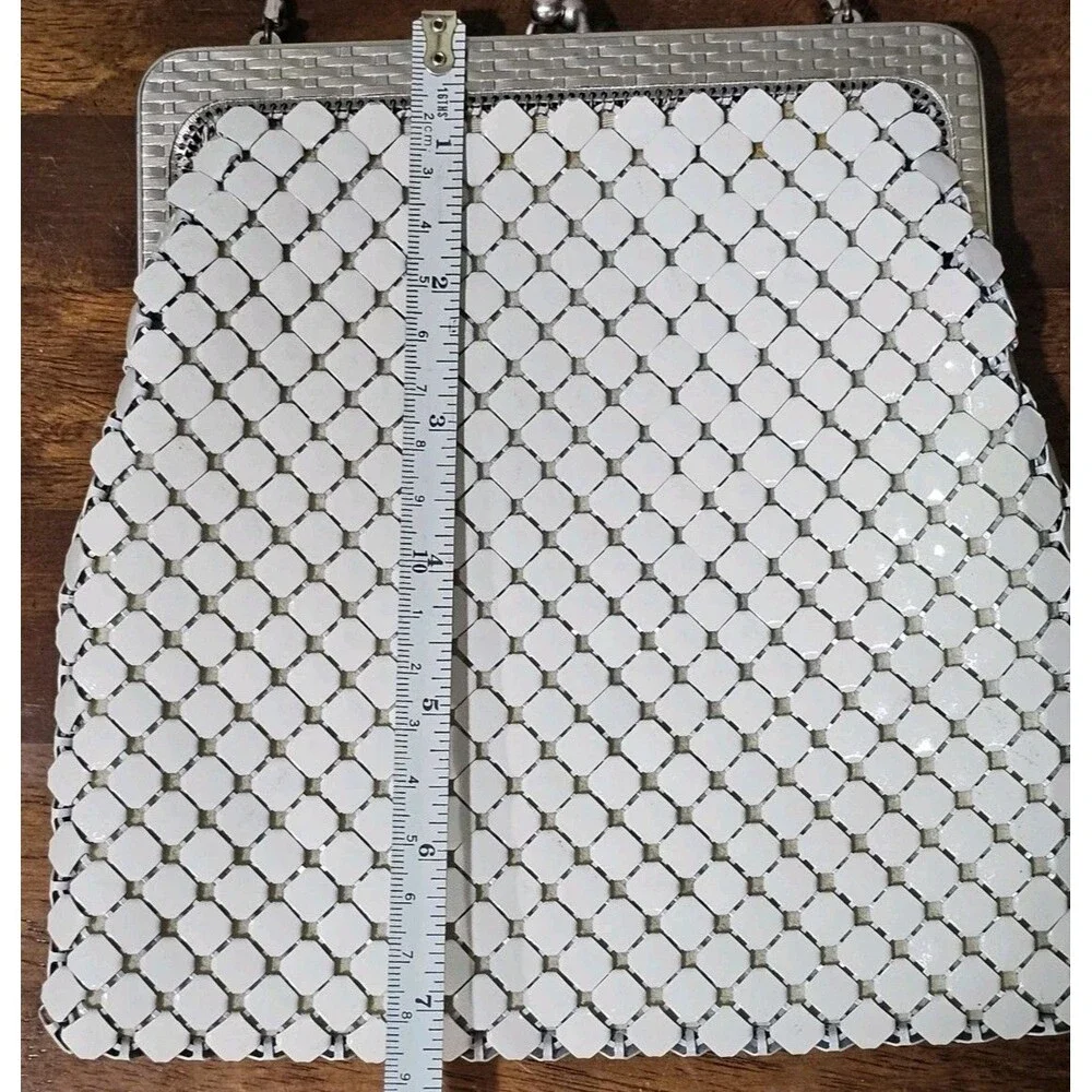 Vintage WHITING & DAVIS CO MESH ENAMEL Handbag ~ 7.5
